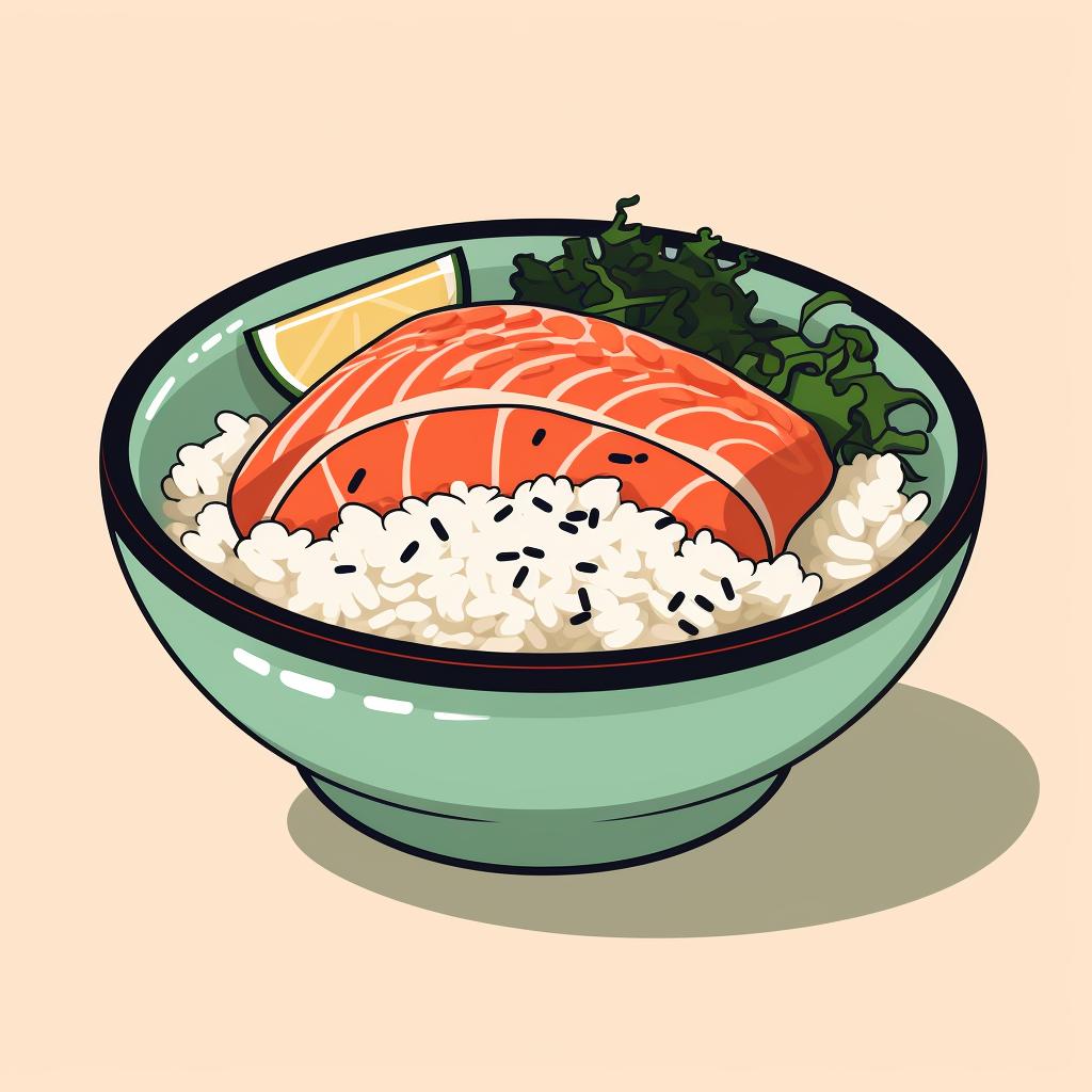 A bowl of seasoned sushi rice